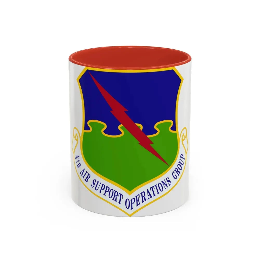 4 Air Support Operations Group USAFE (U.S. Air Force) Accent Coffee Mug 11oz Red - Go Mug Yourself