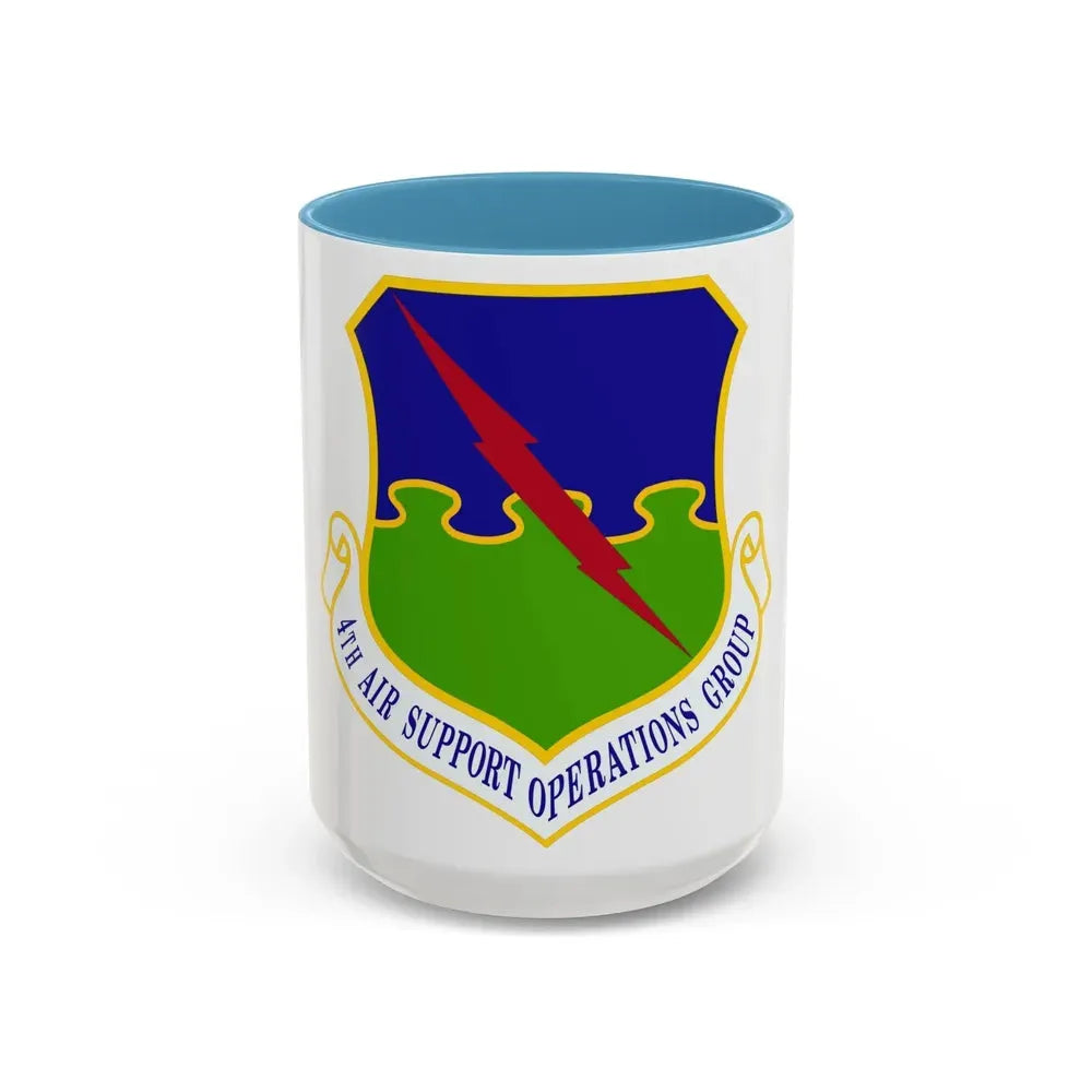 4 Air Support Operations Group USAFE (U.S. Air Force) Accent Coffee Mug 15oz Light Blue - Go Mug Yourself