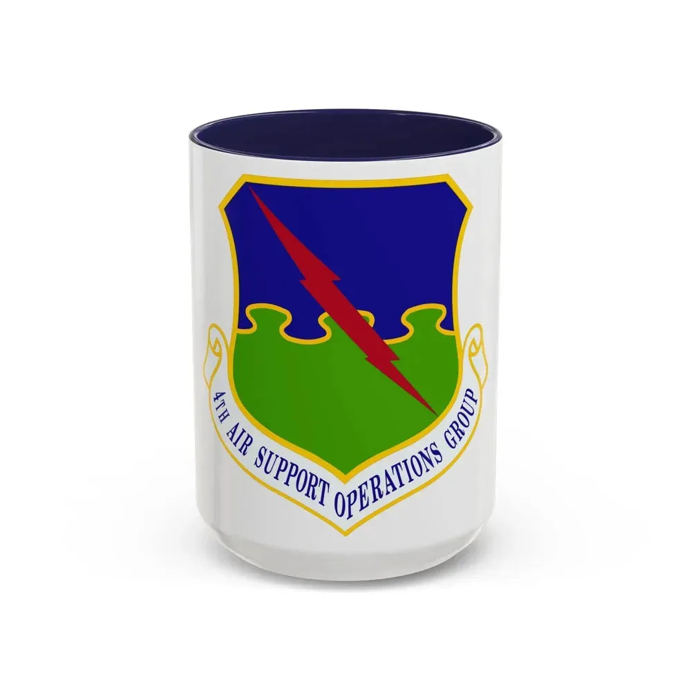 4 Air Support Operations Group USAFE (U.S. Air Force) Accent Coffee Mug 15oz Navy - Go Mug Yourself
