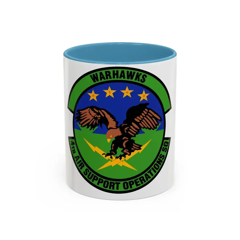 4 Air Support Operations Sq USAFE (U.S. Air Force) Accent Coffee Mug 11oz Light Blue - Go Mug Yourself