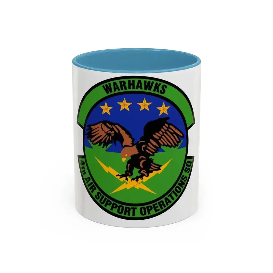 4 Air Support Operations Sq USAFE (U.S. Air Force) Accent Coffee Mug 11oz Light Blue - Go Mug Yourself