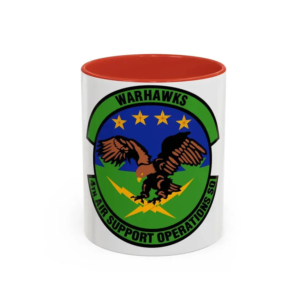 4 Air Support Operations Sq USAFE (U.S. Air Force) Accent Coffee Mug 11oz Red - Go Mug Yourself