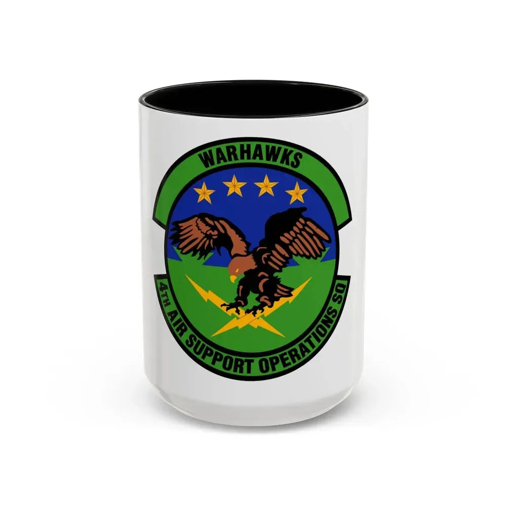 4 Air Support Operations Sq USAFE (U.S. Air Force) Accent Coffee Mug 15oz Black - Go Mug Yourself