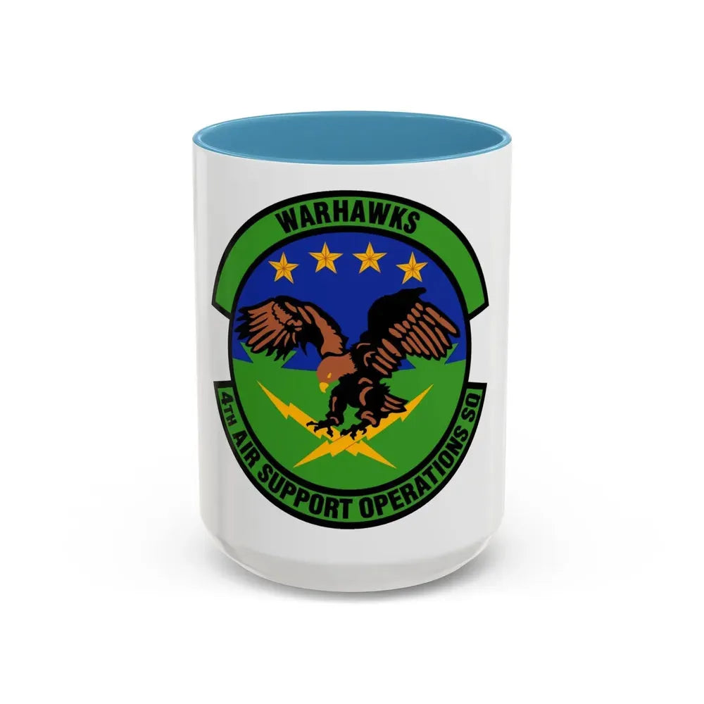 4 Air Support Operations Sq USAFE (U.S. Air Force) Accent Coffee Mug 15oz Light Blue - Go Mug Yourself