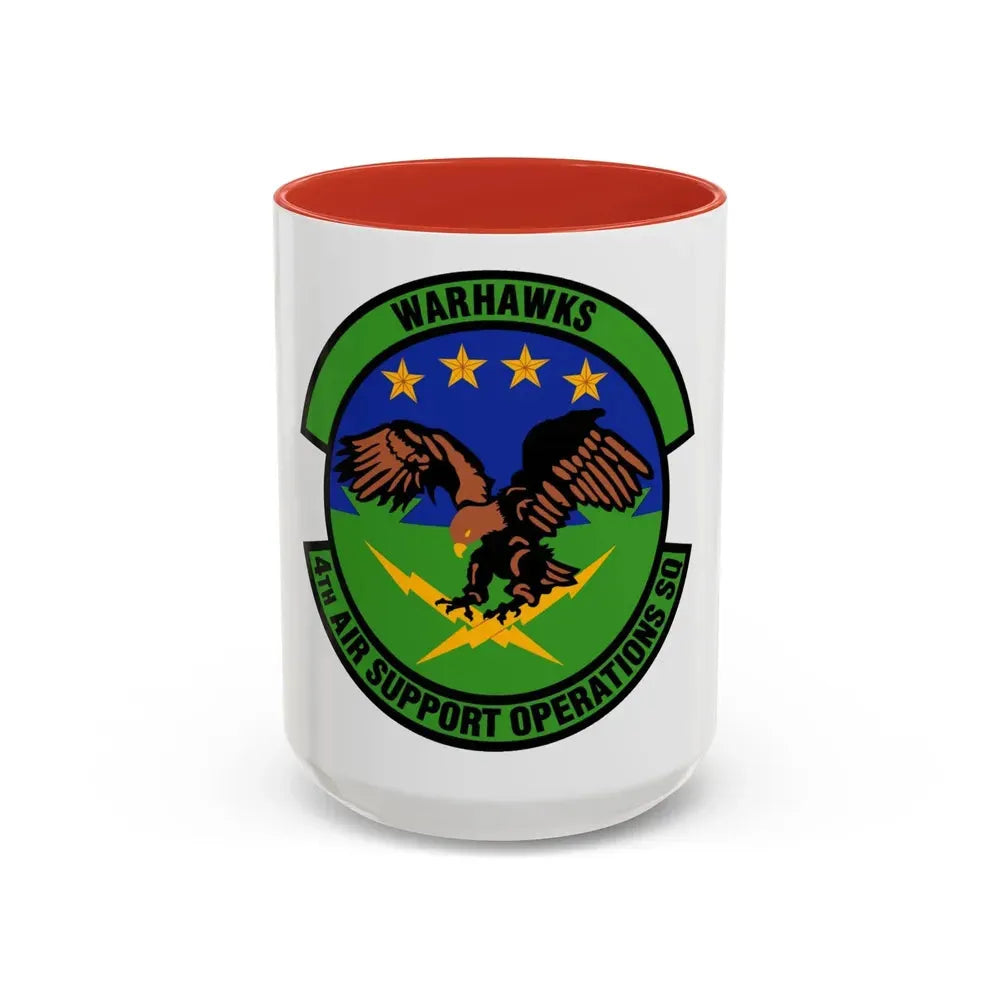 4 Air Support Operations Sq USAFE (U.S. Air Force) Accent Coffee Mug 15oz Red - Go Mug Yourself
