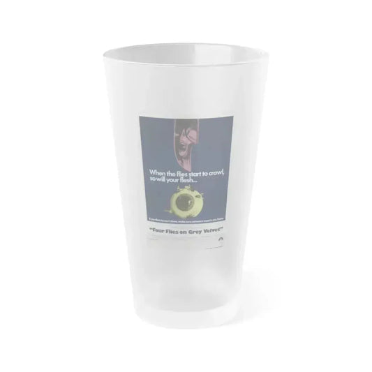 4 FLIES ON GREY VELVET 1971 Movie Poster - Frosted Pint Glass 16oz 16oz Frosted - Go Mug Yourself