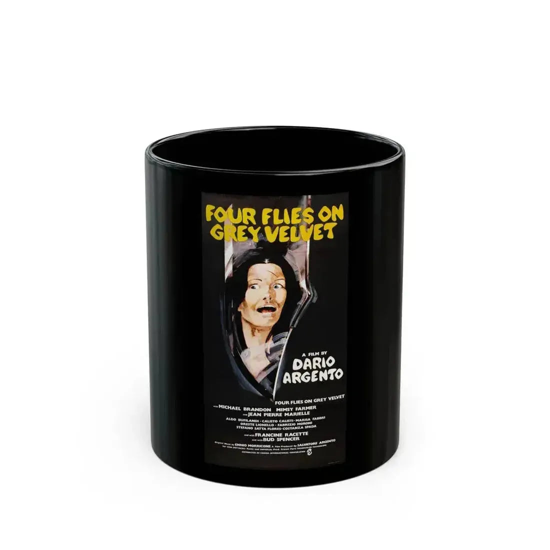 4 FLIES ON GREY VELVET (2) 1971 Movie Poster - Black Coffee Mug 11oz - Go Mug Yourself