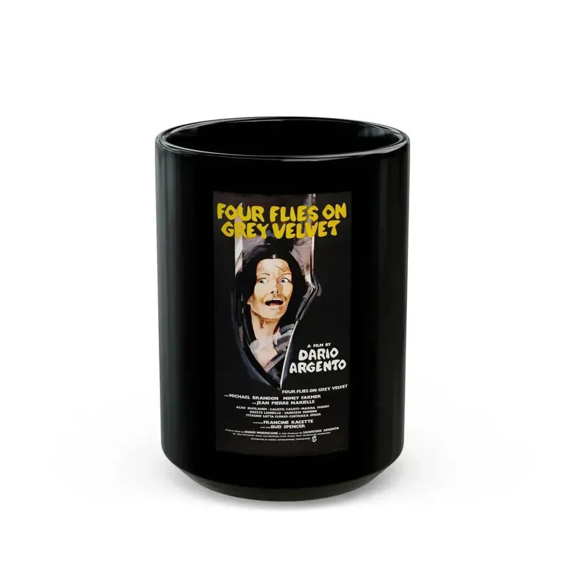 4 FLIES ON GREY VELVET (2) 1971 Movie Poster - Black Coffee Mug 15oz - Go Mug Yourself