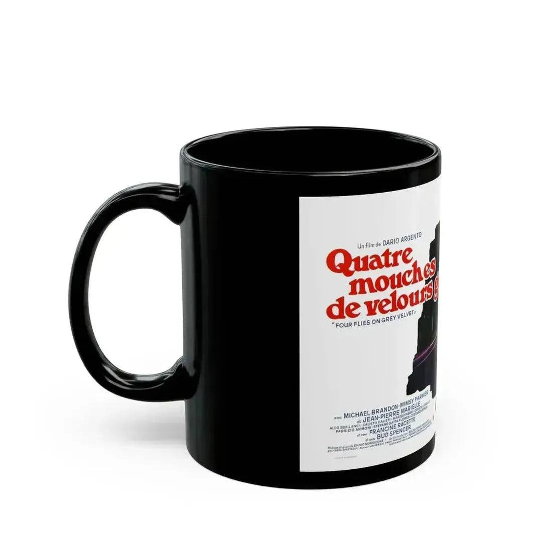 4 FLIES ON GREY VELVET (BELGIAN) 1971 Movie Poster - Black Coffee Mug - Go Mug Yourself