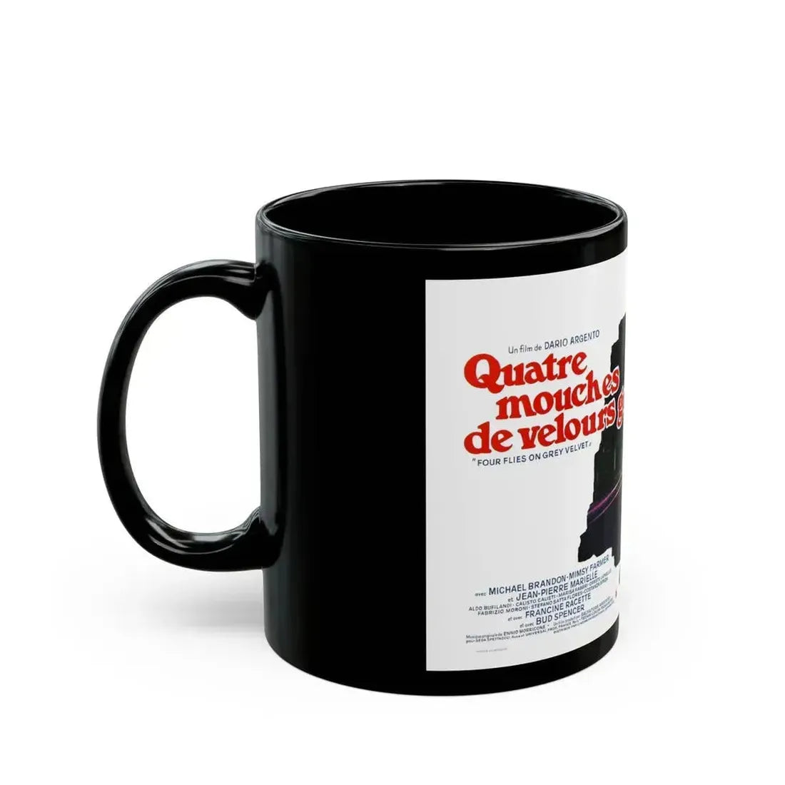 4 FLIES ON GREY VELVET (BELGIAN) 1971 Movie Poster - Black Coffee Mug - Go Mug Yourself