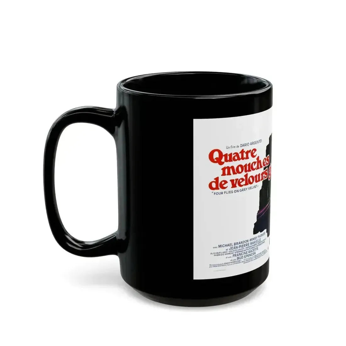 4 FLIES ON GREY VELVET (BELGIAN) 1971 Movie Poster - Black Coffee Mug - Go Mug Yourself