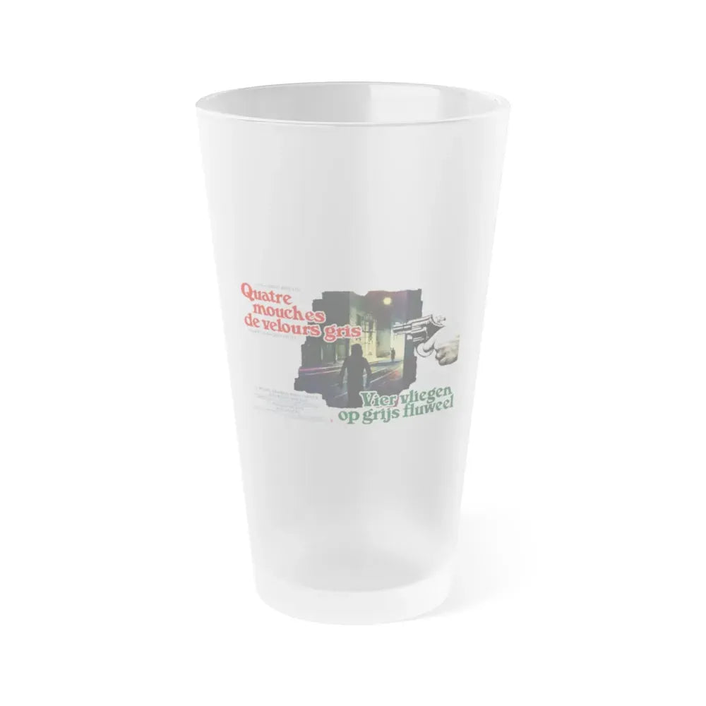 4 FLIES ON GREY VELVET (BELGIAN) 1971 Movie Poster - Frosted Pint Glass 16oz Default Title - Go Mug Yourself