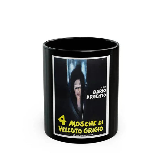 4 FLIES ON GREY VELVET (ITALIAN) 2 1971 Movie Poster - Black Coffee Mug 11oz - Go Mug Yourself