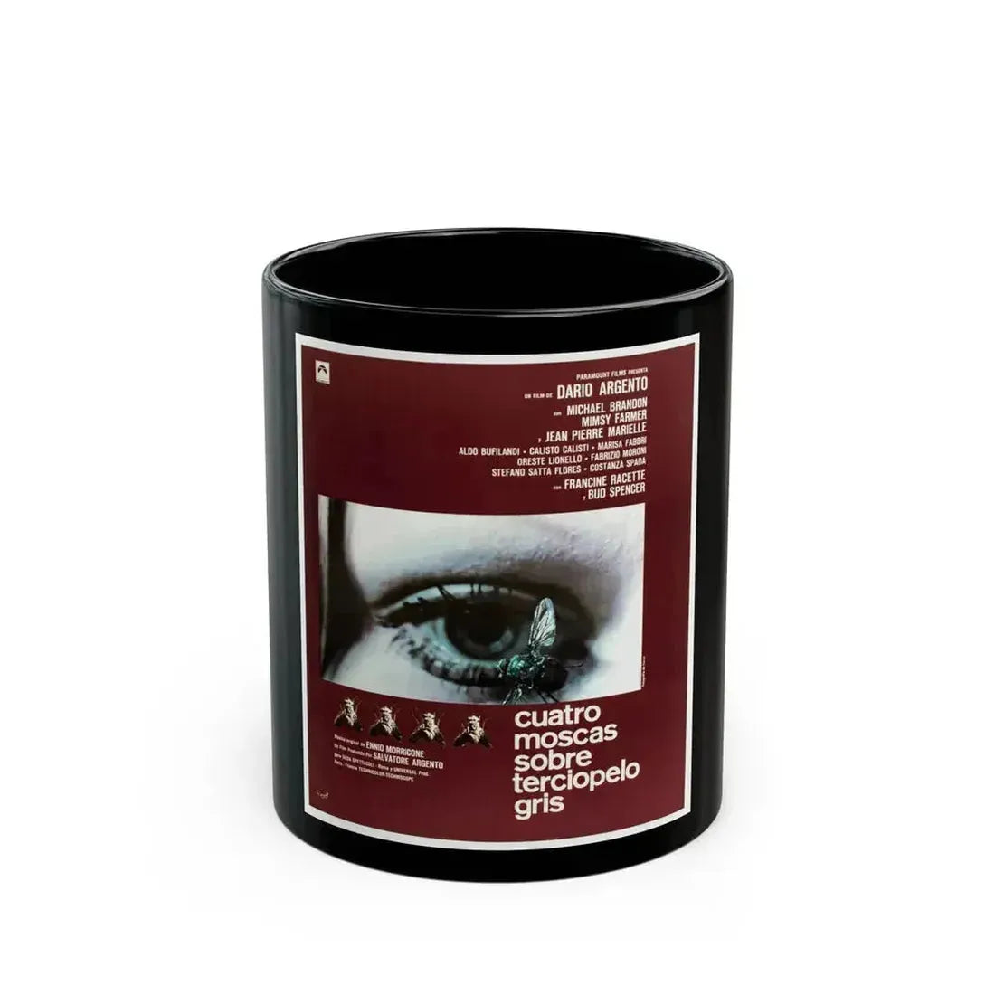 4 FLIES ON GREY VELVET (SPANISH) 1971 Movie Poster - Black Coffee Mug 11oz - Go Mug Yourself