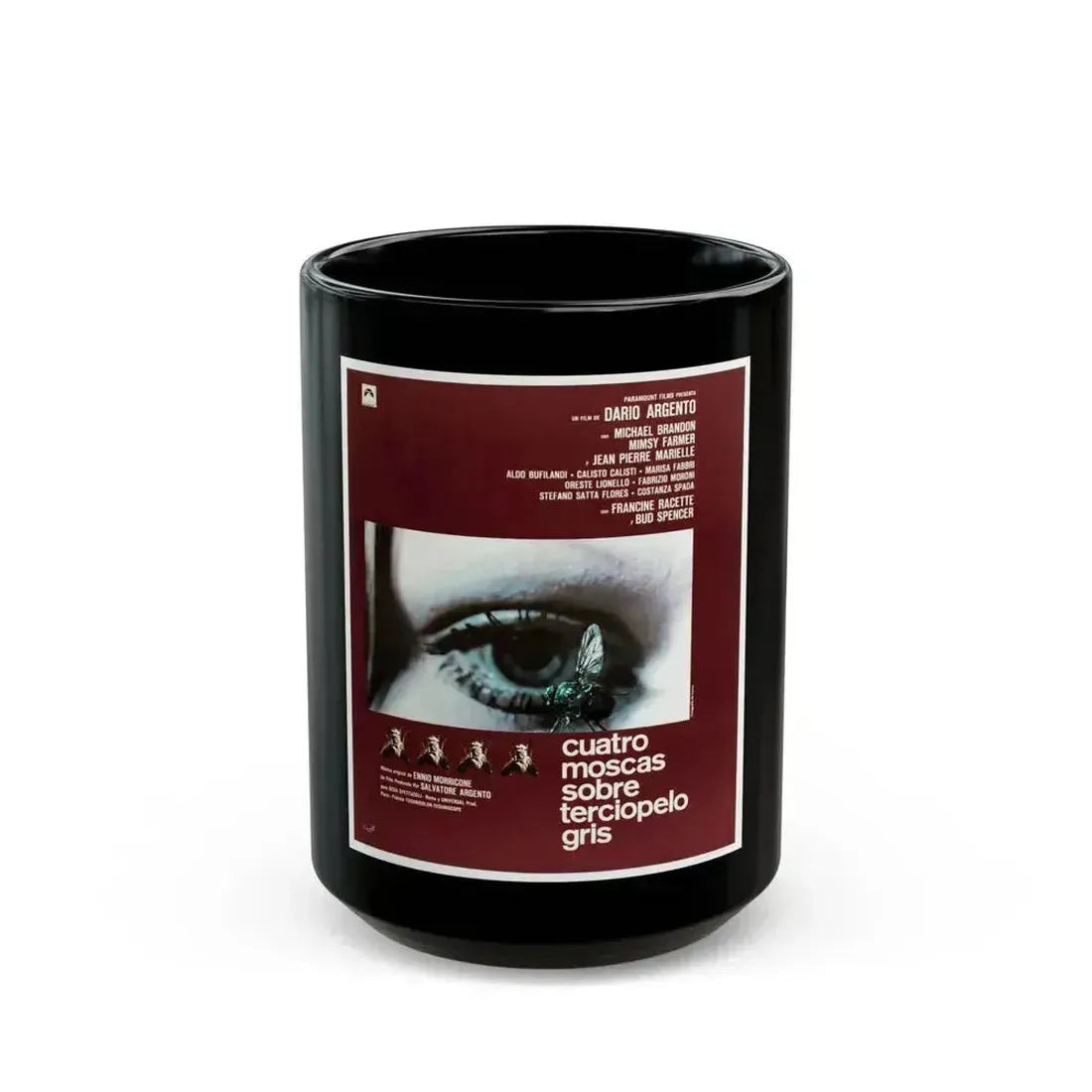 4 FLIES ON GREY VELVET (SPANISH) 1971 Movie Poster - Black Coffee Mug 15oz - Go Mug Yourself
