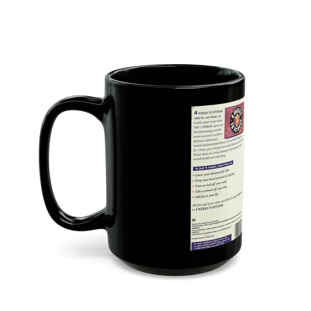 4 WEEKS TO FITNESS (VHS COVER) - Black Coffee Mug - Go Mug Yourself