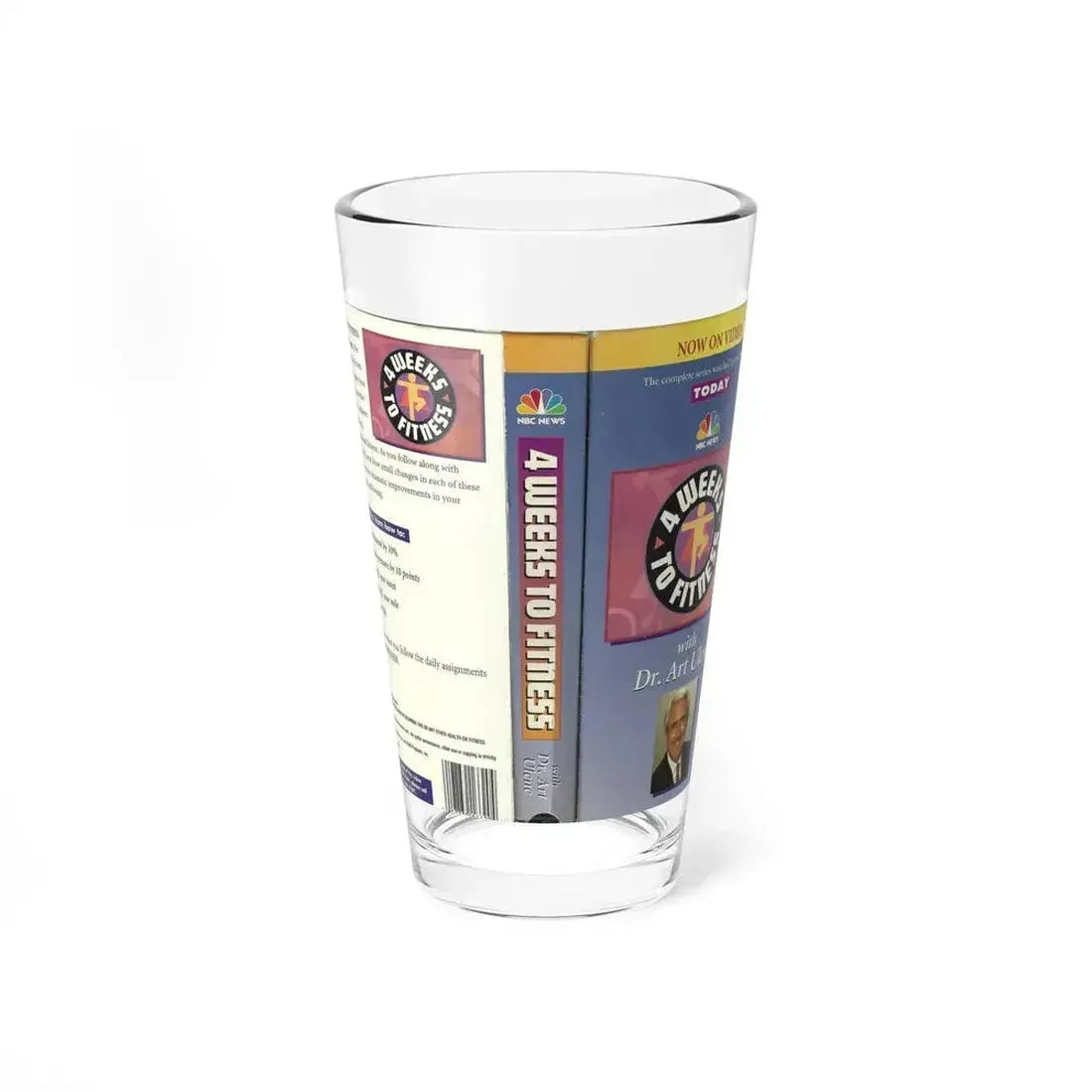4 WEEKS TO FITNESS (VHS COVER) Pint Glass 16oz 16oz - Go Mug Yourself