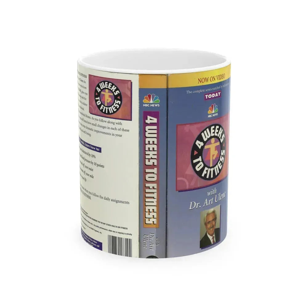 4 WEEKS TO FITNESS (VHS COVER) - White Coffee Mug 11oz - Go Mug Yourself