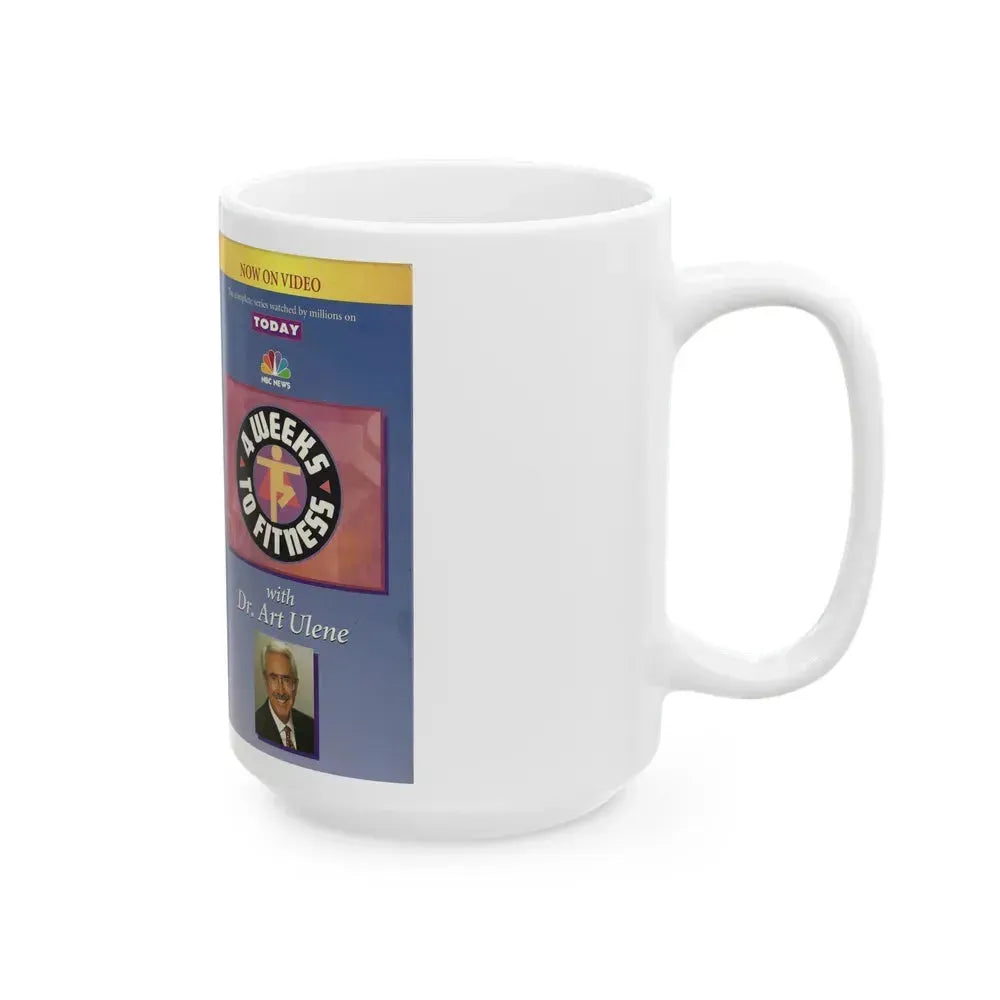 4 WEEKS TO FITNESS (VHS COVER) - White Coffee Mug - Go Mug Yourself