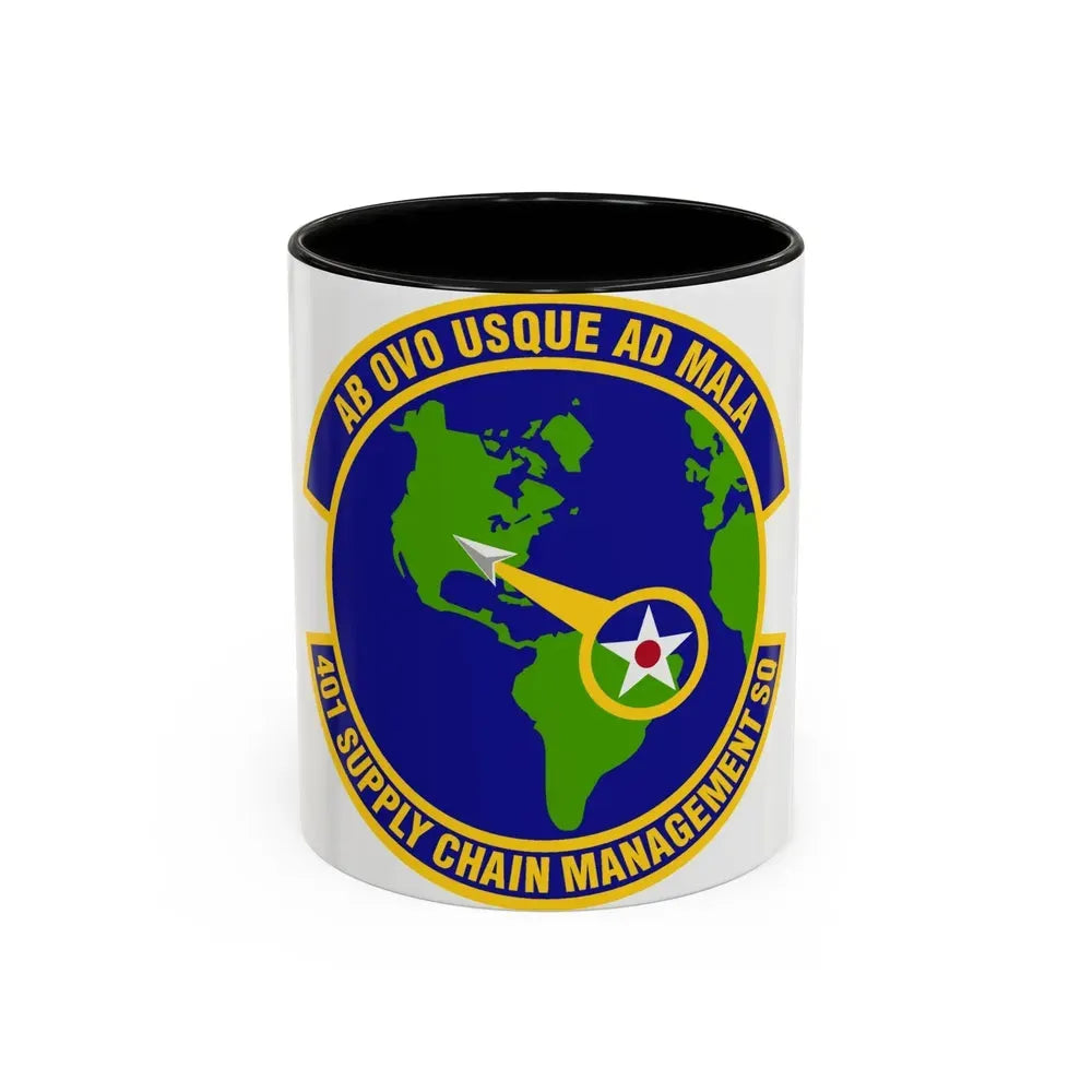 401st Supply Chain Management Squadron (U.S. Air Force) Accent Coffee Mug 11oz Black - Go Mug Yourself