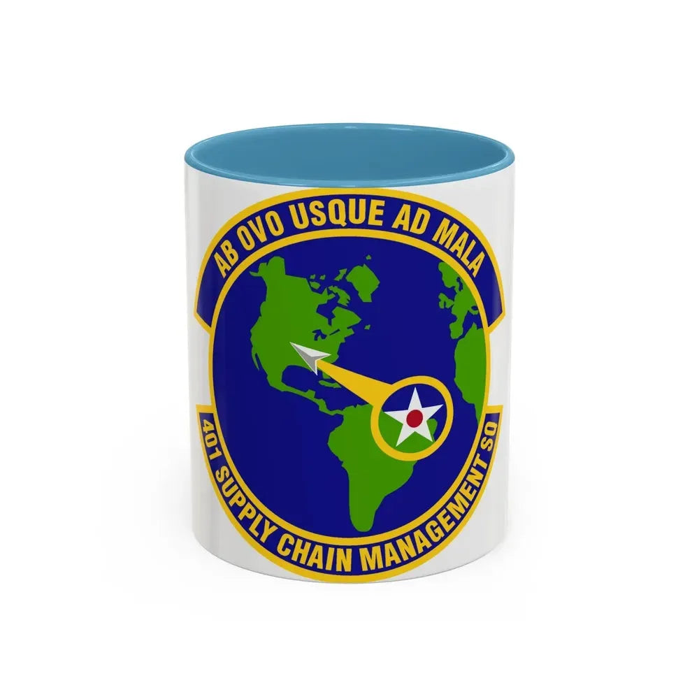 401st Supply Chain Management Squadron (U.S. Air Force) Accent Coffee Mug 11oz Light Blue - Go Mug Yourself