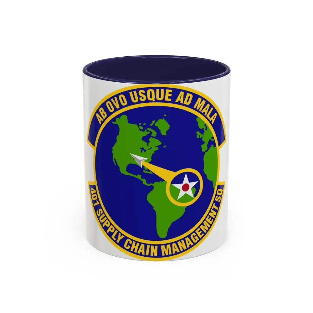 401st Supply Chain Management Squadron (U.S. Air Force) Accent Coffee Mug 11oz Navy - Go Mug Yourself