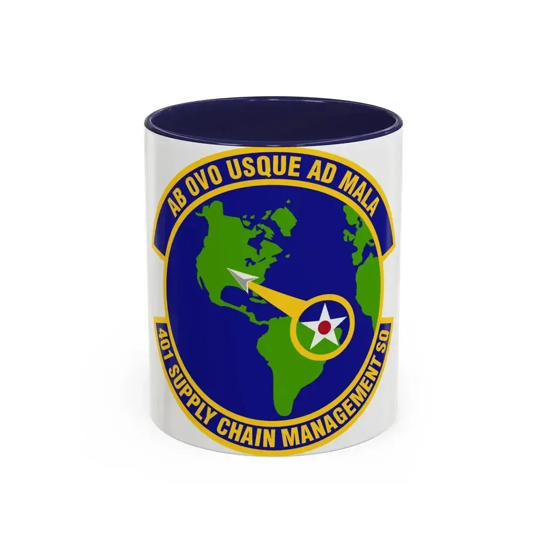 401st Supply Chain Management Squadron (U.S. Air Force) Accent Coffee Mug 11oz Navy - Go Mug Yourself