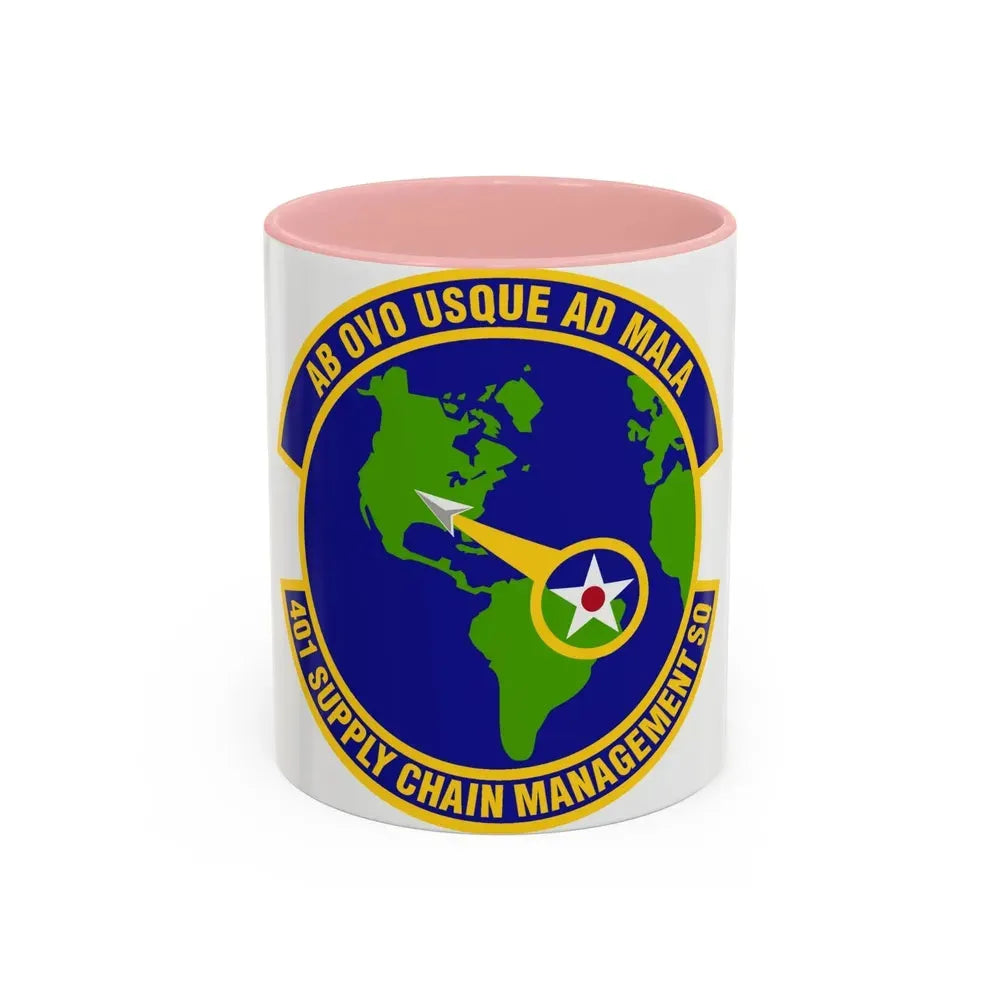 401st Supply Chain Management Squadron (U.S. Air Force) Accent Coffee Mug 11oz Pink - Go Mug Yourself