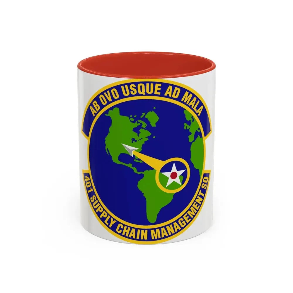 401st Supply Chain Management Squadron (U.S. Air Force) Accent Coffee Mug 11oz Red - Go Mug Yourself
