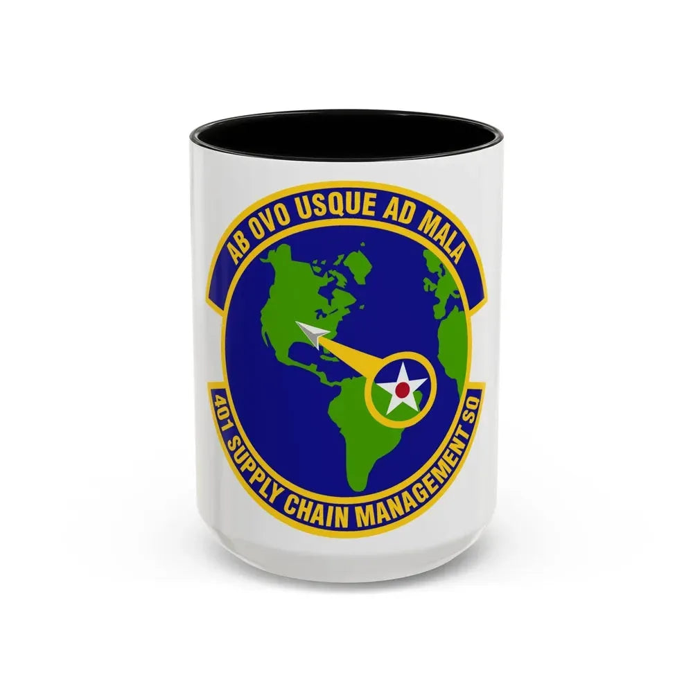 401st Supply Chain Management Squadron (U.S. Air Force) Accent Coffee Mug 15oz Black - Go Mug Yourself