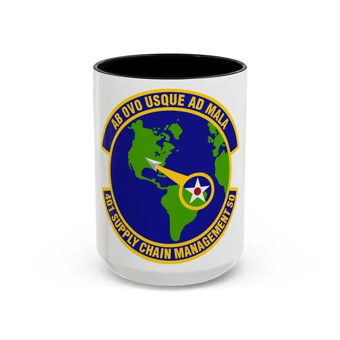 401st Supply Chain Management Squadron (U.S. Air Force) Accent Coffee Mug 15oz Black - Go Mug Yourself