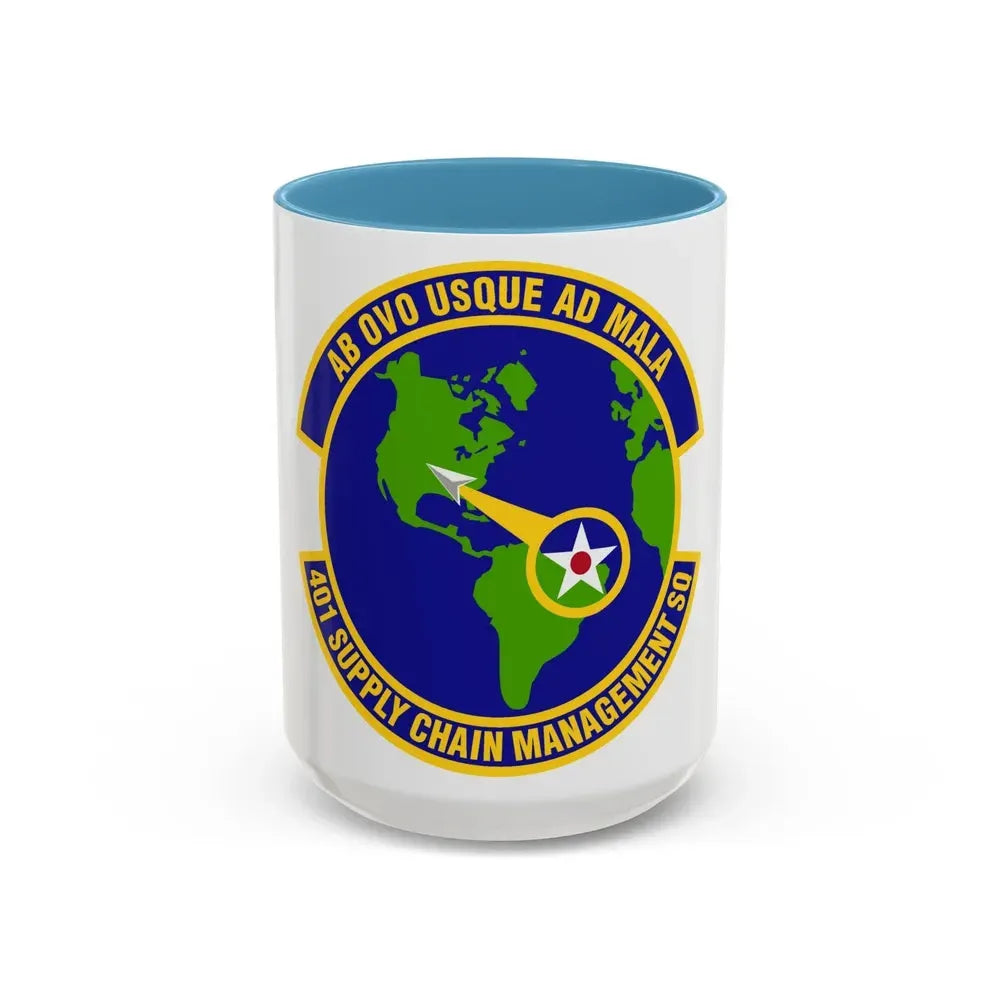 401st Supply Chain Management Squadron (U.S. Air Force) Accent Coffee Mug 15oz Light Blue - Go Mug Yourself