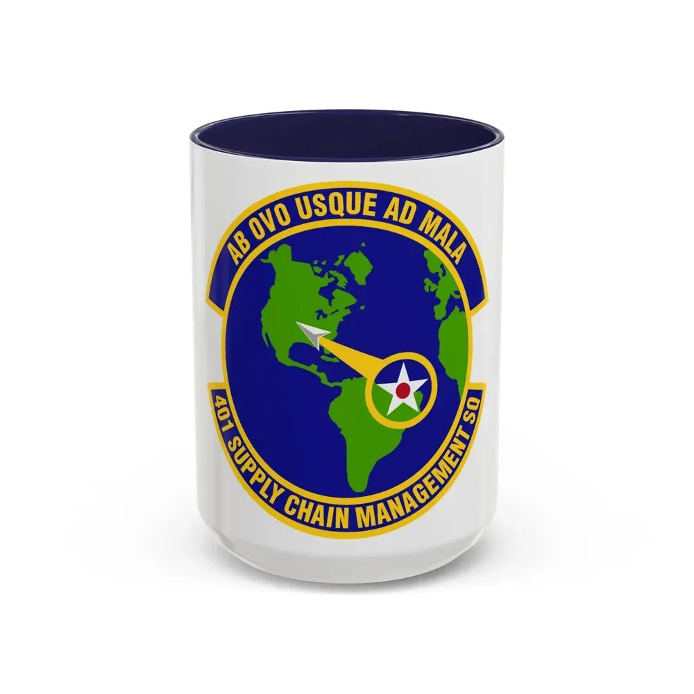 401st Supply Chain Management Squadron (U.S. Air Force) Accent Coffee Mug 15oz Navy - Go Mug Yourself