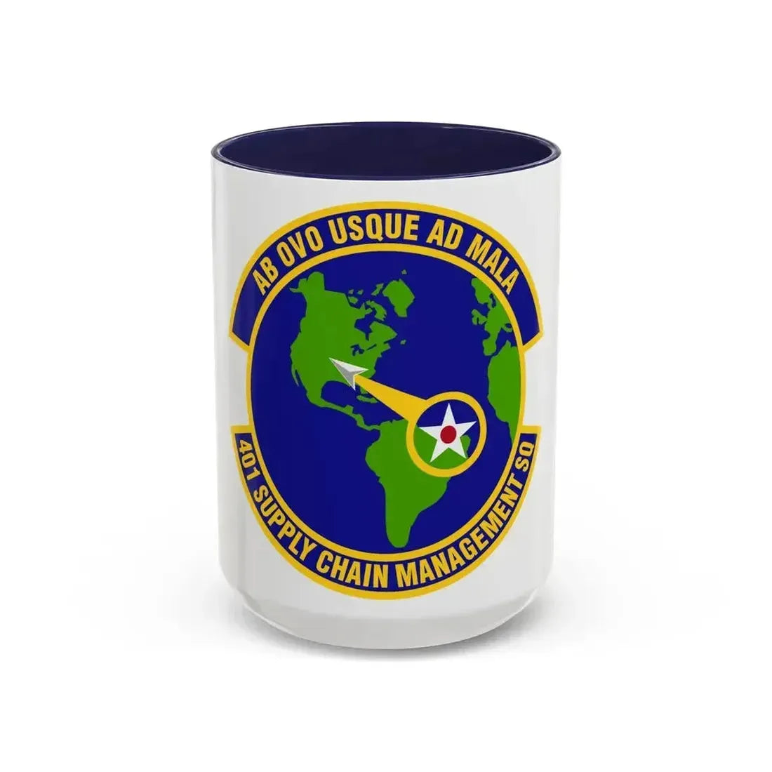 401st Supply Chain Management Squadron (U.S. Air Force) Accent Coffee Mug 15oz Navy - Go Mug Yourself