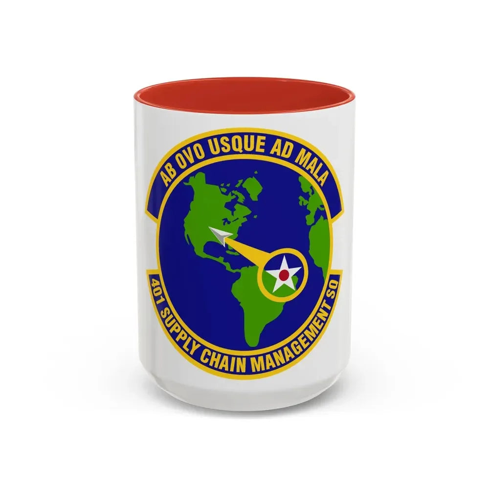 401st Supply Chain Management Squadron (U.S. Air Force) Accent Coffee Mug 15oz Red - Go Mug Yourself