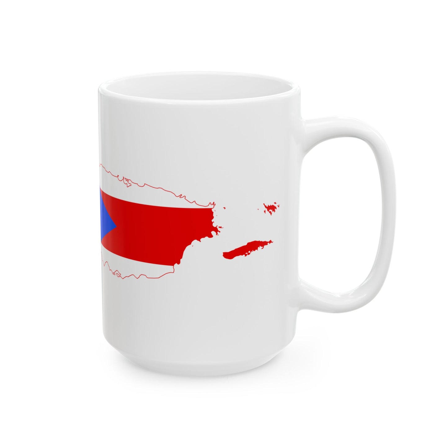 Flag-map of Puerto Rico (United States) White Coffee Mug