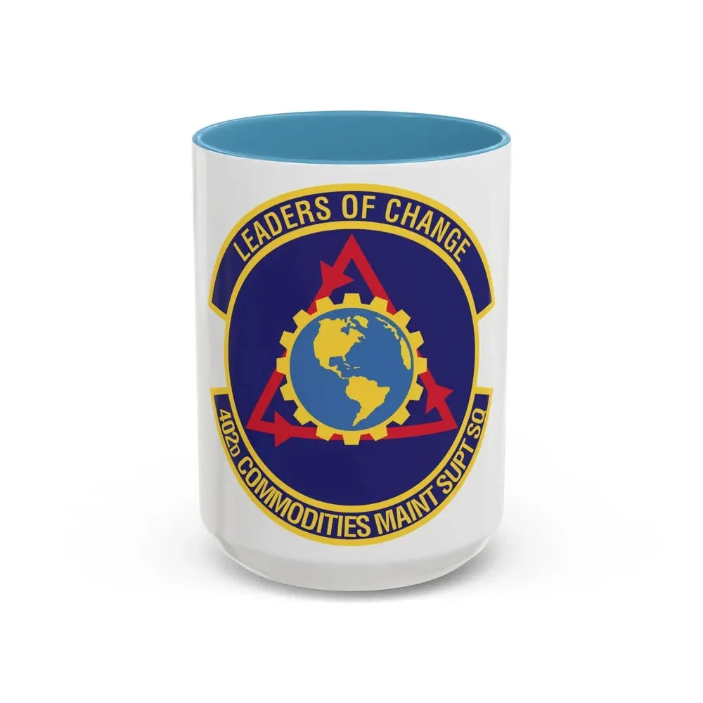 402d Commodities Maintenance Support Squadron (U.S. Air Force) Accent Coffee Mug 15oz Light Blue - Go Mug Yourself