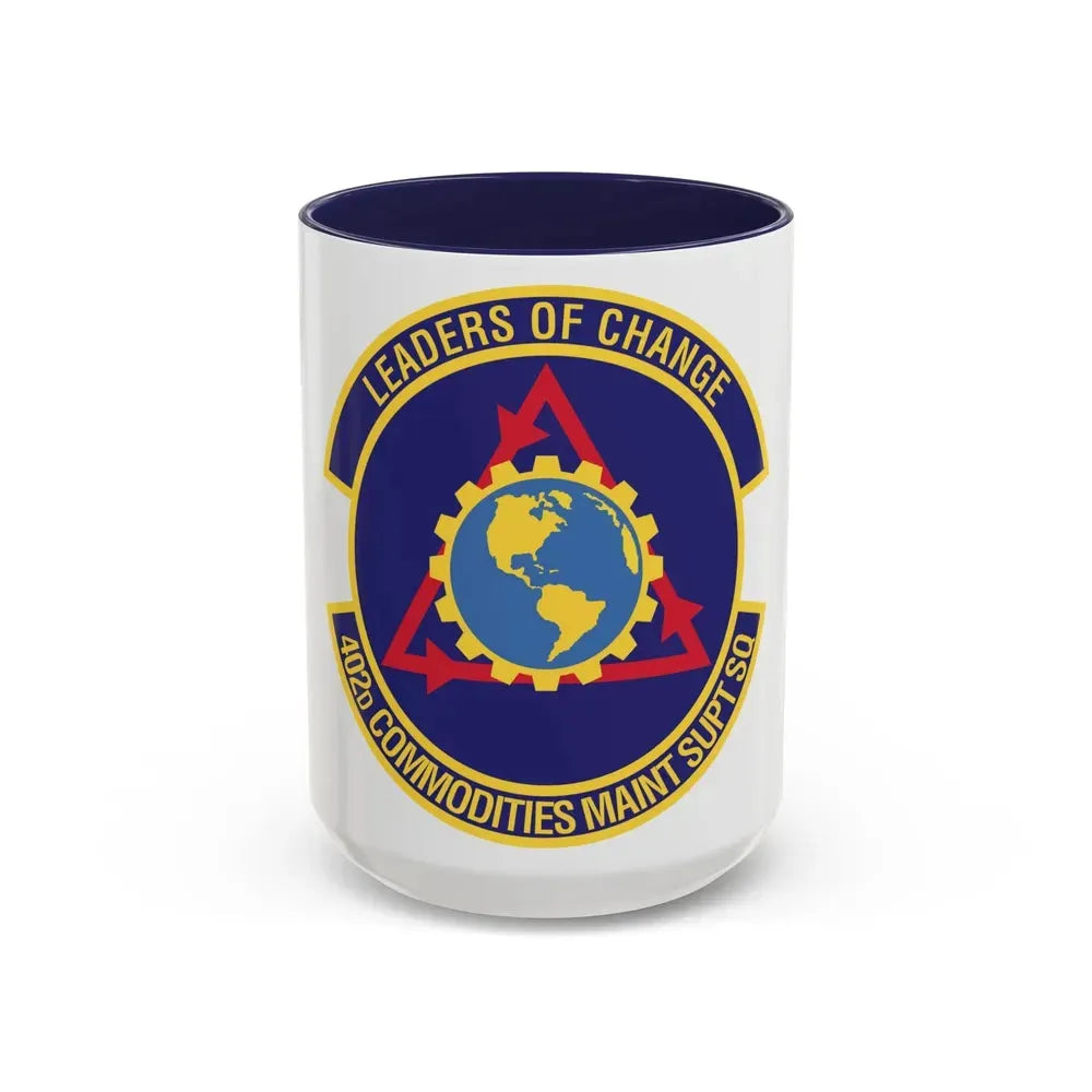 402d Commodities Maintenance Support Squadron (U.S. Air Force) Accent Coffee Mug 15oz Navy - Go Mug Yourself