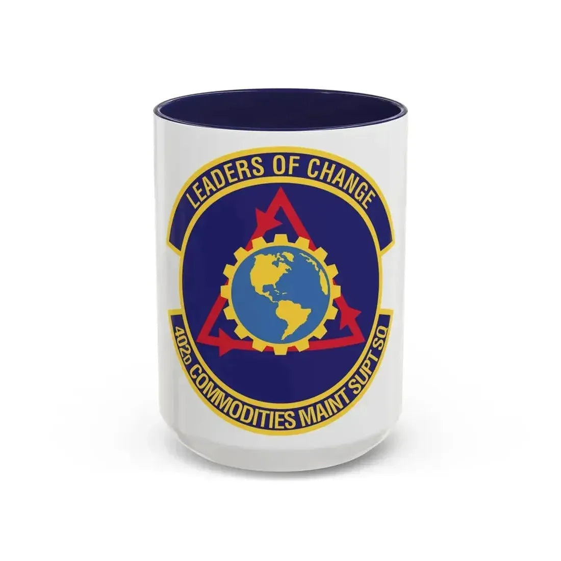 402d Commodities Maintenance Support Squadron (U.S. Air Force) Accent Coffee Mug 15oz Navy - Go Mug Yourself