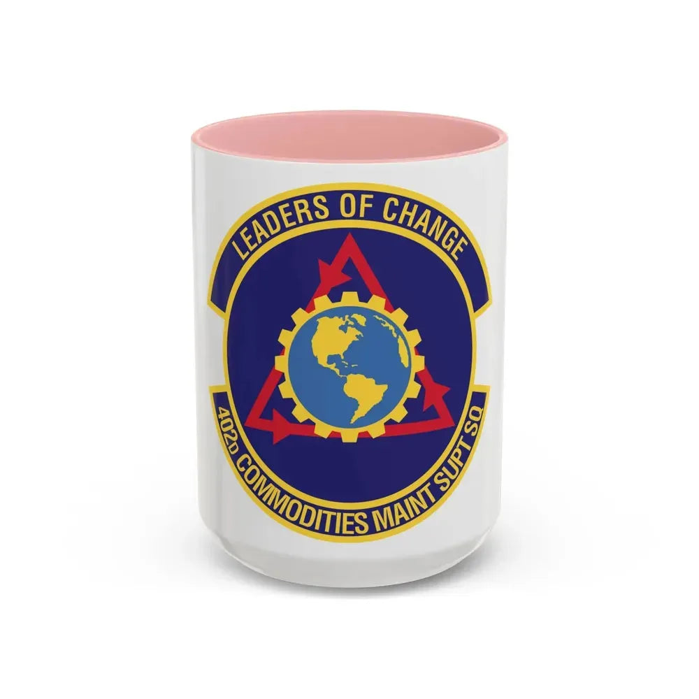 402d Commodities Maintenance Support Squadron (U.S. Air Force) Accent Coffee Mug 15oz Pink - Go Mug Yourself