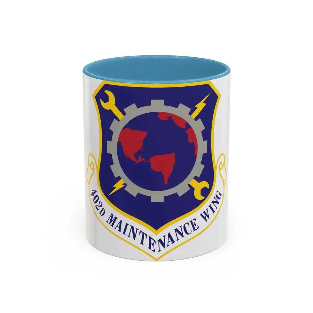 402d Maintenance Wing (U.S. Air Force) Accent Coffee Mug 11oz Light Blue - Go Mug Yourself