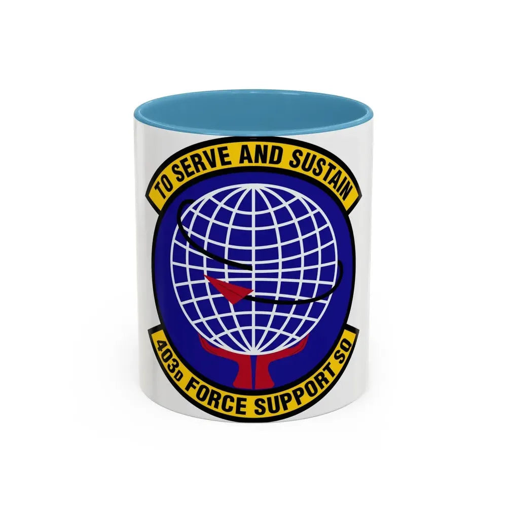 403 Force Support Squadron AFRC (U.S. Air Force) Accent Coffee Mug 11oz Light Blue - Go Mug Yourself