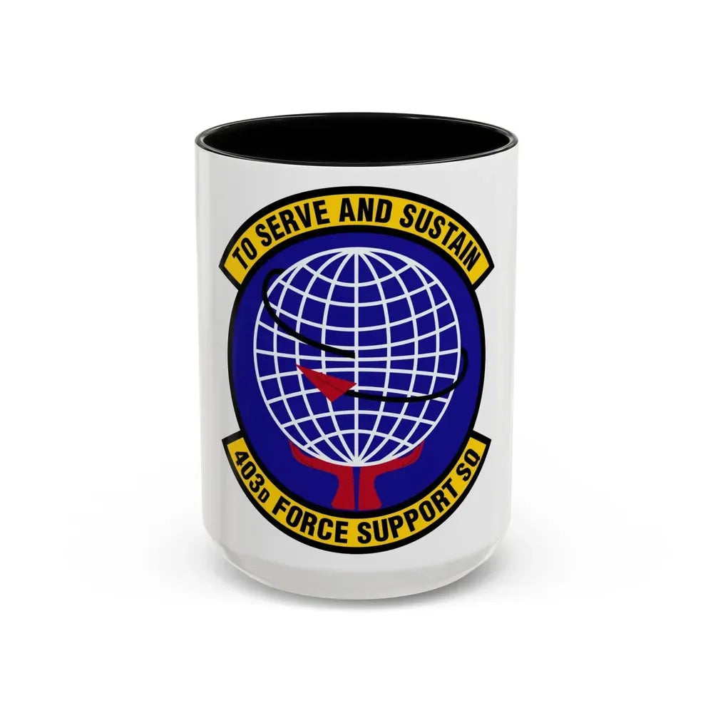 403 Force Support Squadron AFRC (U.S. Air Force) Accent Coffee Mug 15oz Black - Go Mug Yourself