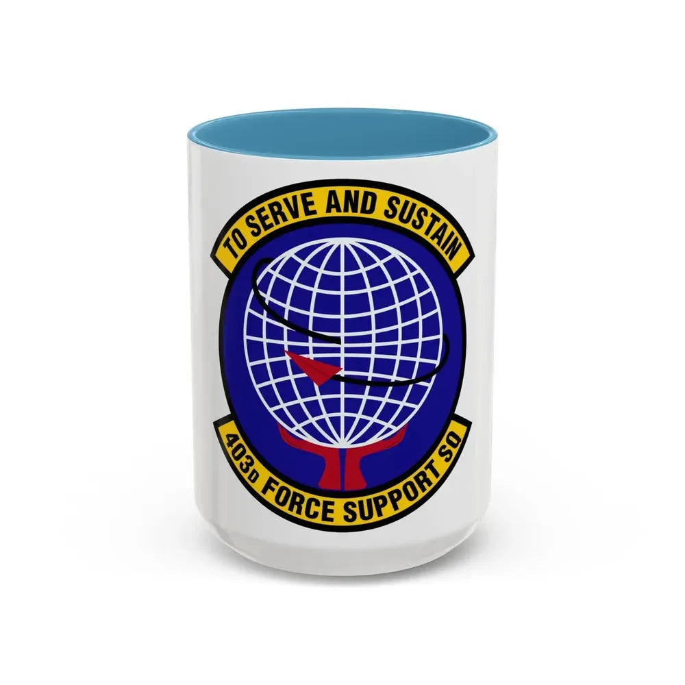 403 Force Support Squadron AFRC (U.S. Air Force) Accent Coffee Mug 15oz Light Blue - Go Mug Yourself