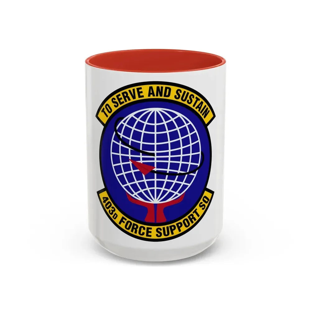 403 Force Support Squadron AFRC (U.S. Air Force) Accent Coffee Mug 15oz Red - Go Mug Yourself