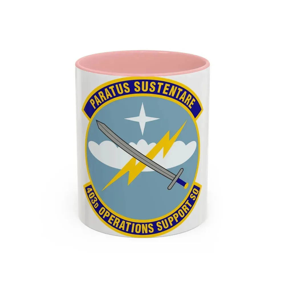 403d Operations Support Squadron (U.S. Air Force) Accent Coffee Mug 11oz Pink - Go Mug Yourself