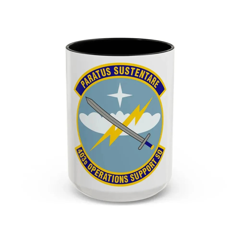 403d Operations Support Squadron (U.S. Air Force) Accent Coffee Mug 15oz Black - Go Mug Yourself