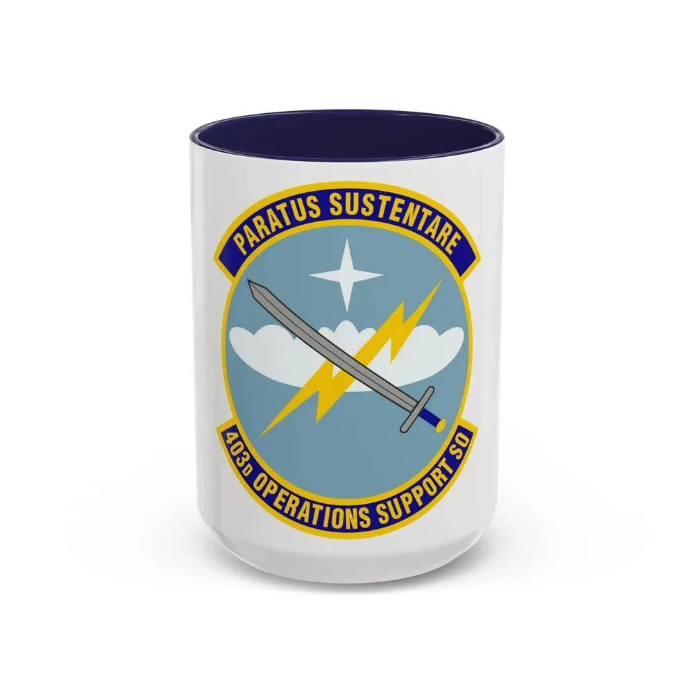 403d Operations Support Squadron (U.S. Air Force) Accent Coffee Mug 15oz Navy - Go Mug Yourself