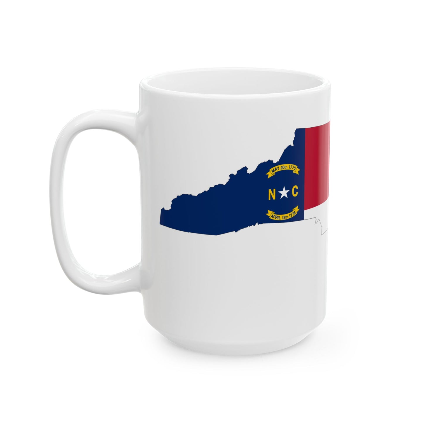 Flag-map of North Carolina (United States) White Coffee Mug