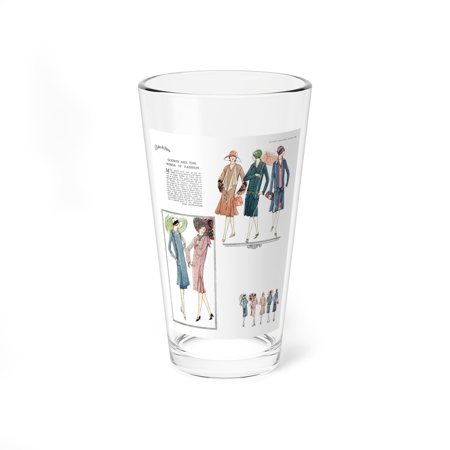 L'echo de Paris (1), McCall's magazine, August 1926 - Pint Glass 16oz
